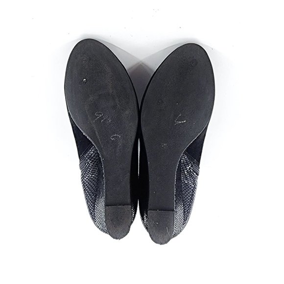 AQUATALIA by Marvin K Judith Black Snakeskin Embossed Wedge Bootie - Picture 9 of 10